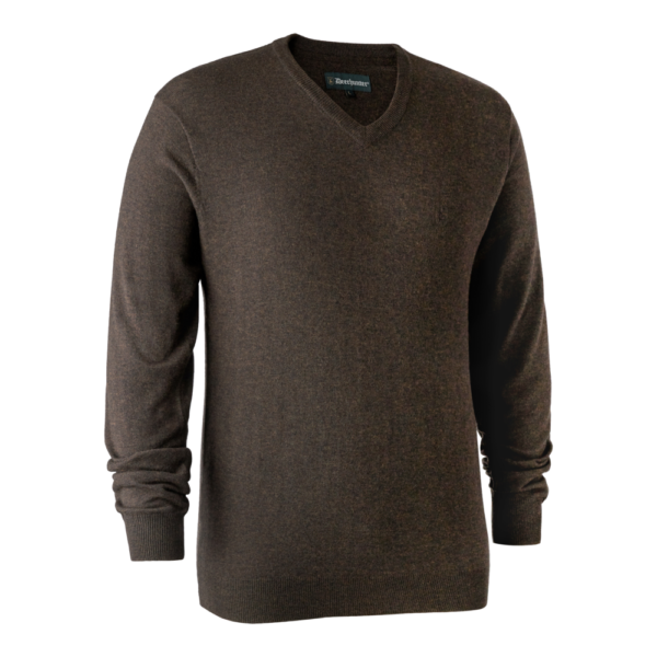 DEERHUNTER Kingston Knit V Neck - merino sveter (4XL)