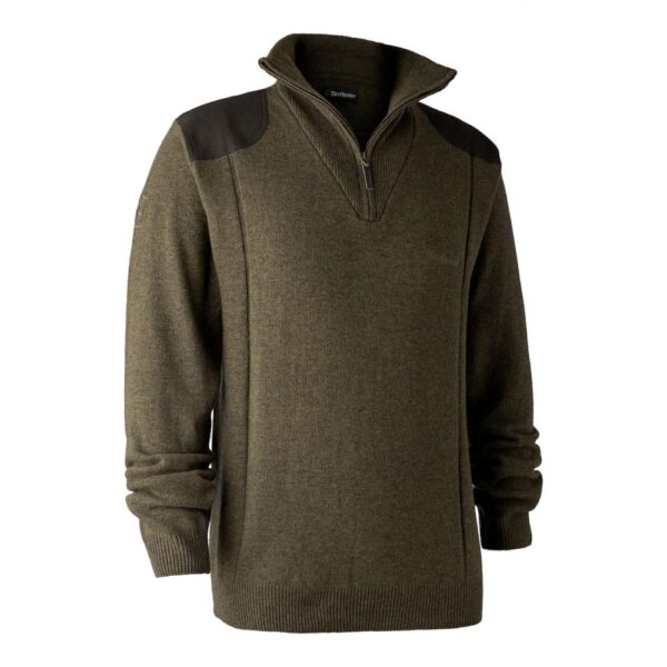 DEERHUNTER Sheffield Knit with Zip Neck - pletený sveter (3XL)
